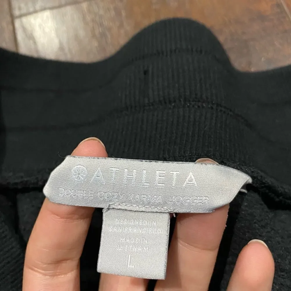 Athleta Double Cozy Karma black Recover Joggers sweatpants
